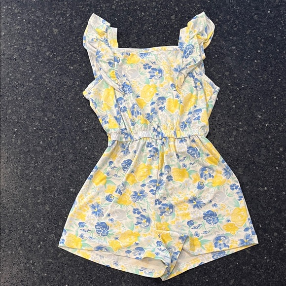 btween Light Blue and Floral Kids Rompers - Picture 3 of 11